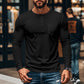Férfi slim fit Henley hosszú ujjú póló