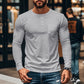 Férfi slim fit Henley hosszú ujjú póló
