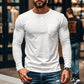 Férfi slim fit Henley hosszú ujjú póló