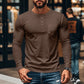 Férfi slim fit Henley hosszú ujjú póló
