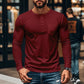 Férfi slim fit Henley hosszú ujjú póló