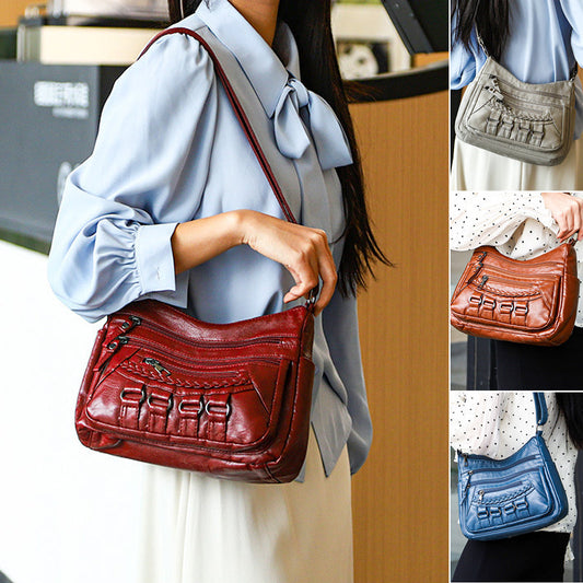 Női nagy kapacitású, többzsebű válltáska