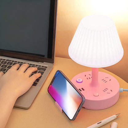2026 Asztali lámpa USB-csatlakozóval és elektromos aljzattal