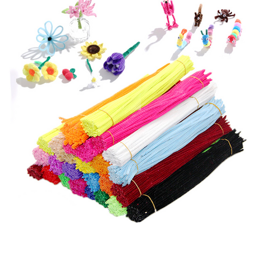 【✨ 1 + 1 ingyenes】Élénk színű zsenília szárak barkácsoláshoz