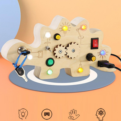 Fából készült érzékszervi kapcsoló játék táblája gyerekeknek