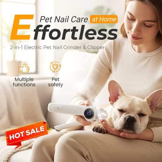 2 az 1-ben elektromos állat körömcsiszoló és -vágó LED-es világítással