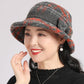 2026 Női vintage kockás műgyapjú cloche kalap