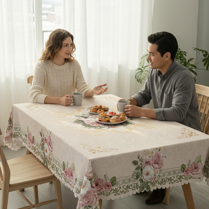 Vízálló virágmintás asztalterítő étkezéshez és partikhoz