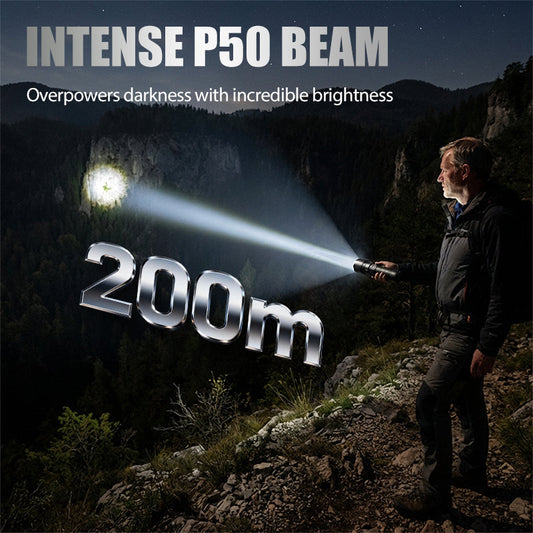 🔦P50 újratölthető LED zseblámpa állítható zoommal