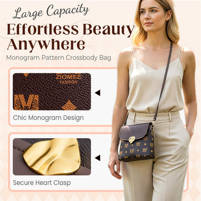 Női monogramos mintás válltáska