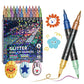 🎨🖊️ 24 színű, kétvégű csillámporos filctoll-készlet