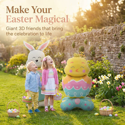 【✨ 1 + 1 ingyenes -  2 db】🐰Óriási 3D álló nyuszi léggömb önálló ünnepi hangulatot teremt