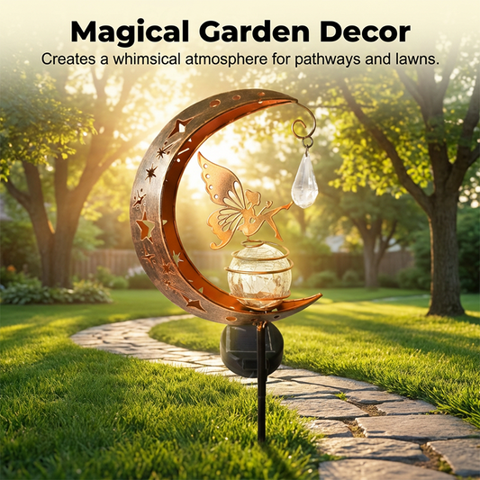 Szeszélyes Hold és Tündér Napelemes Kerti Lámpa