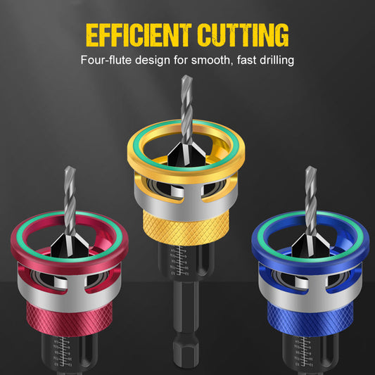 Fahornyos Maró Fúró Készlet – Automatikus Mélység Megállító, 4 Vágóéllel és Precíziós Állítással