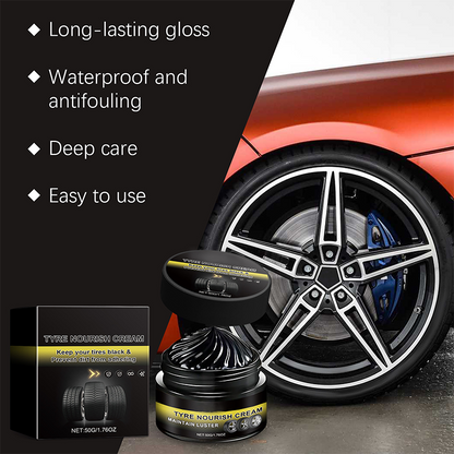 🚗1 + 1 ingyen【✨ Utánvéttel is fizethet】Hosszú hatást biztosító kerékfényező viasz, tartósan fekete és fényes