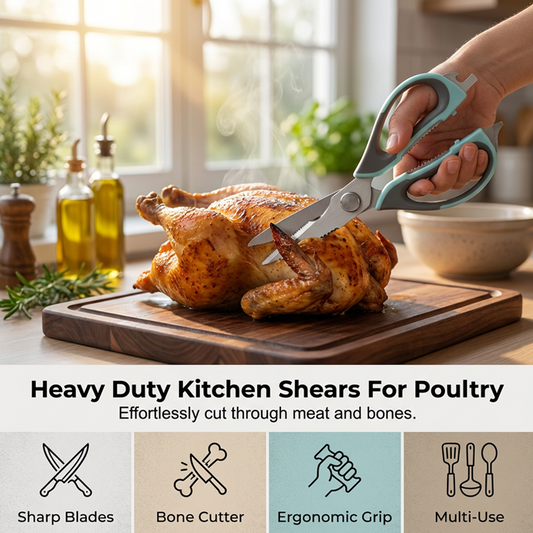 Többfunkciós, nagy teherbírású konyhai olló