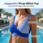 Kétrészes bikini – színblokkos mintával és csíkokkal