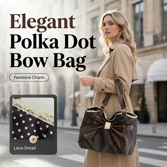 🎀👛 Francia retro pöttyös, nagy űrtartalmú hordó táska【✨ Utánvéttel fizethető】