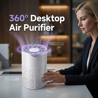 🌬️ 360°-os USB-s légtisztító: formaldehid-, PM2,5- és szageltávolító
