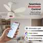 🌀 Színes Bluetooth-ventilátoros lámpa | RGB mennyezeti beépíthető kis méretű 🌿