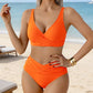 👙 Damski komplet bikini z marszczonymi elementami i wysokim stanem – model wyszczuplający brzuch, top z wycięciami, rozmiary S–2XL – płatność przy odbiorze ✨