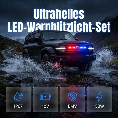 🚨 LED-vészvillogó-készlet a hűtőrácsra