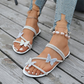 Women's Rhinestone Butterfly Slide Sandals