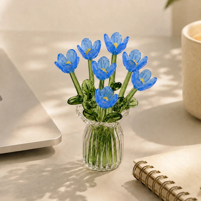 🌷 Üvegvázák szettje – élénk színek, kicsi és kompakt, tartós és karbantartásmentes