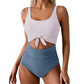 Women's Tie-Front High Waisted Two-Piece Swimsuit