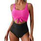 Women's Tie-Front High Waisted Two-Piece Swimsuit