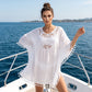 Women's Crochet Patchwork Beach Cover Up with Tassel