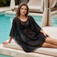 Women's Crochet Patchwork Beach Cover Up with Tassel