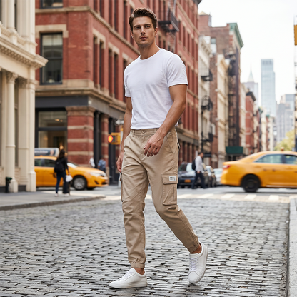 👖 Férfi húzózsinóros cargo joggingnadrág