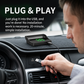 Head Up Display (HUD) GPS-szel  – pontos sebesség km/h-ban – digitális sebességmérő, iránytű és sebességtúllépés-riasztó – plug & play minden járműhöz 📊✨