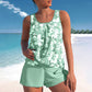 👙🏖️ Női, nyomott mintás, kétdarabos tankini fürdőruha ☀️