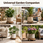 Wooden Plant Stand with Wheels Round Mobile Flower Pot Caddy