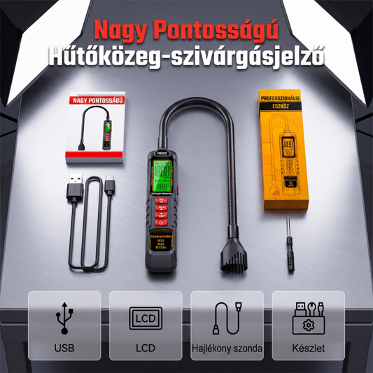 Újratölthető hűtőközeg-szivárgásérzékelő