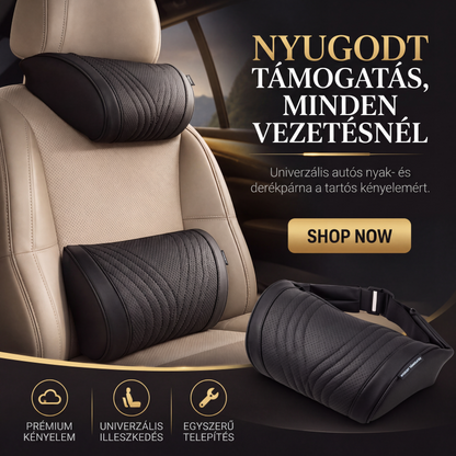 🚗 Autós memóriahab nyakpárna | Támogatja a nyakat és a deréktámaszt, enyhíti a hosszú utazás okozta fáradtságot