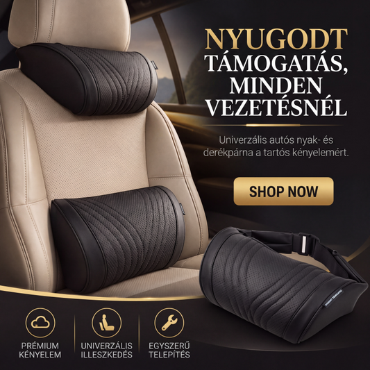 🚗 Autós memóriahab nyakpárna | Támogatja a nyakat és a deréktámaszt, enyhíti a hosszú utazás okozta fáradtságot