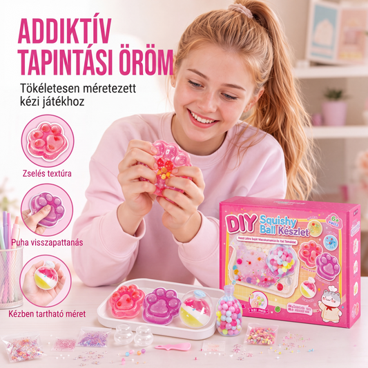 🍦 DIY macskakörmös mintájú sült jég squishy játékkészlet gyerekeknek