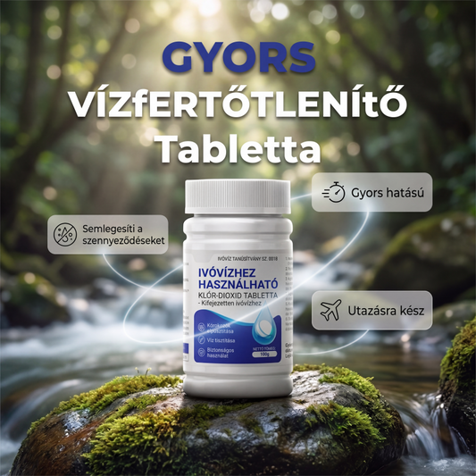 Két-klór-dioxidos pezsgőtabletta a szabadban történő víztisztításhoz 🌊 Könnyű túrázáshoz szükséges vészhelyzeti víztisztító