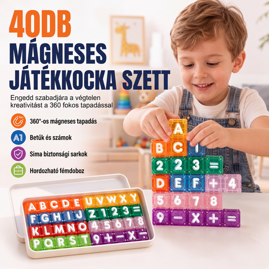 🧩 Mágneses betű- és számkockák gyermekeknek