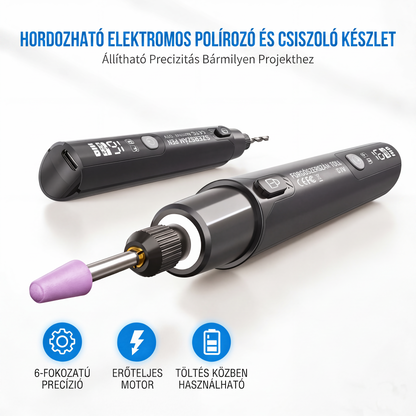 Hordozható elektromos polírozó- és csiszolókészlet
