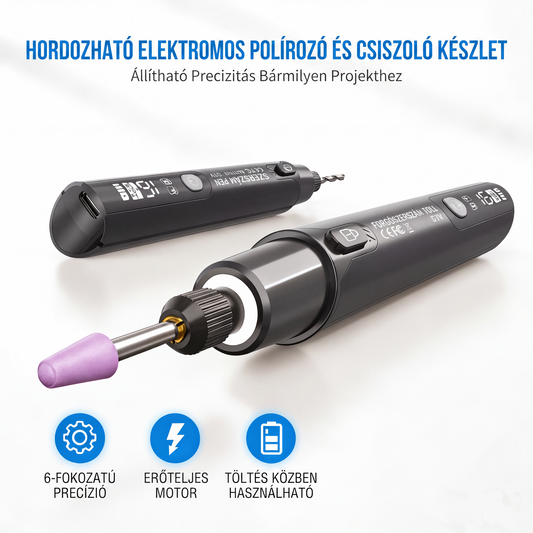 Hordozható elektromos polírozó- és csiszolókészlet