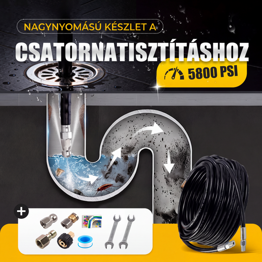 🔧5800 PSI nagynyomású szennyvíztisztító készlet nagynyomású mosókhoz