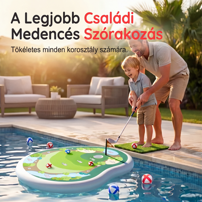 🏊 Úszómedence-golf játék – úszó green, teljes ütőkészlet és labdák, kiváló választás bulikhoz⛳