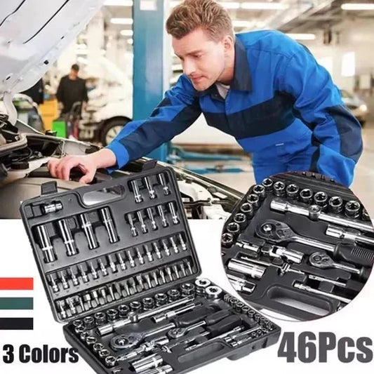 🛠️ 46 darabos csőkulcs-készlet háztartási használatra