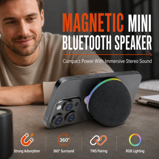 🎶 Mágneses mini Bluetooth-hangszóró RGB-hangulatvilágítással
