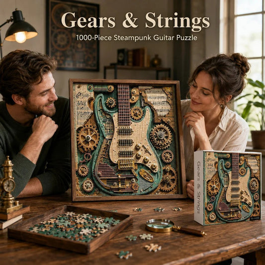 Kreatív steampunk gitár 3D-s kirakós játék