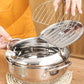 Stainless Steel Tempura Fryer Pot – Thermometer, Drain Rack, Deep‑Body ✨